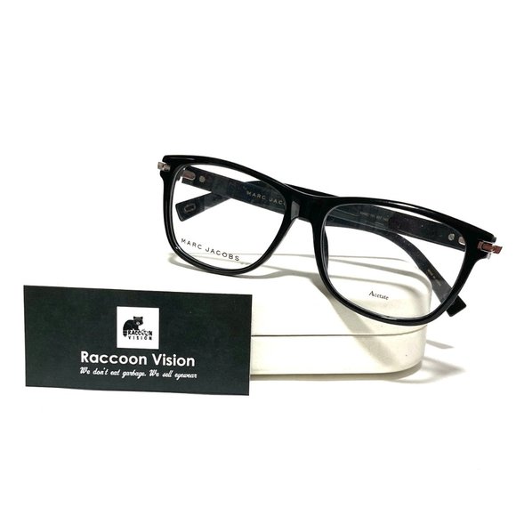 BRAND NEW MARC JACOBS 191 807 BLACK SILVER AUTHENTIC EYEGLASSES RX 54-15-145 MM